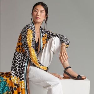 Anthropologie Animal Print Kimono Duster